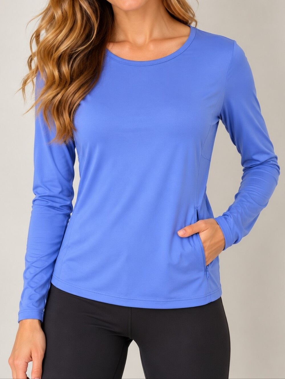 HANG TEN Women’s Blue Long Sleeve Athletic Pullover Top Size S
